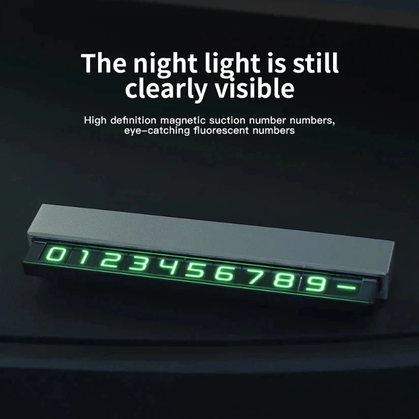 Temporary Car Parking Card Phone Number Holder Luminous Telephone