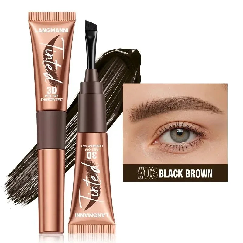 3 Colors Semi-permanent Tattoo Peel Off Eyebrow Dye Cream Waterproof