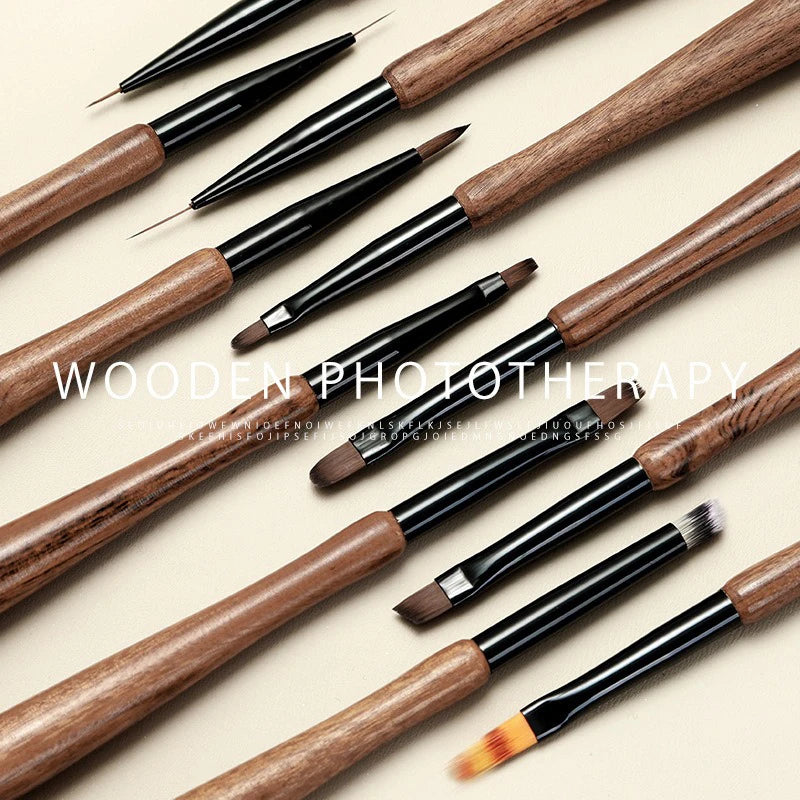 Soft Nylon Wood Handle Watercolor Nail Brush Art Liner Stripes Grid