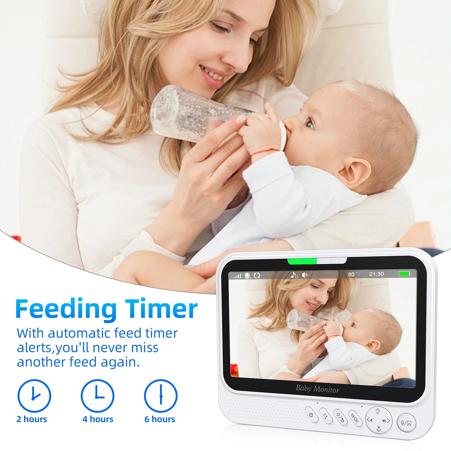 Video Baby Monitor Display Pan Tilt Zoom Babyphone IR Night Vision Zpaxo