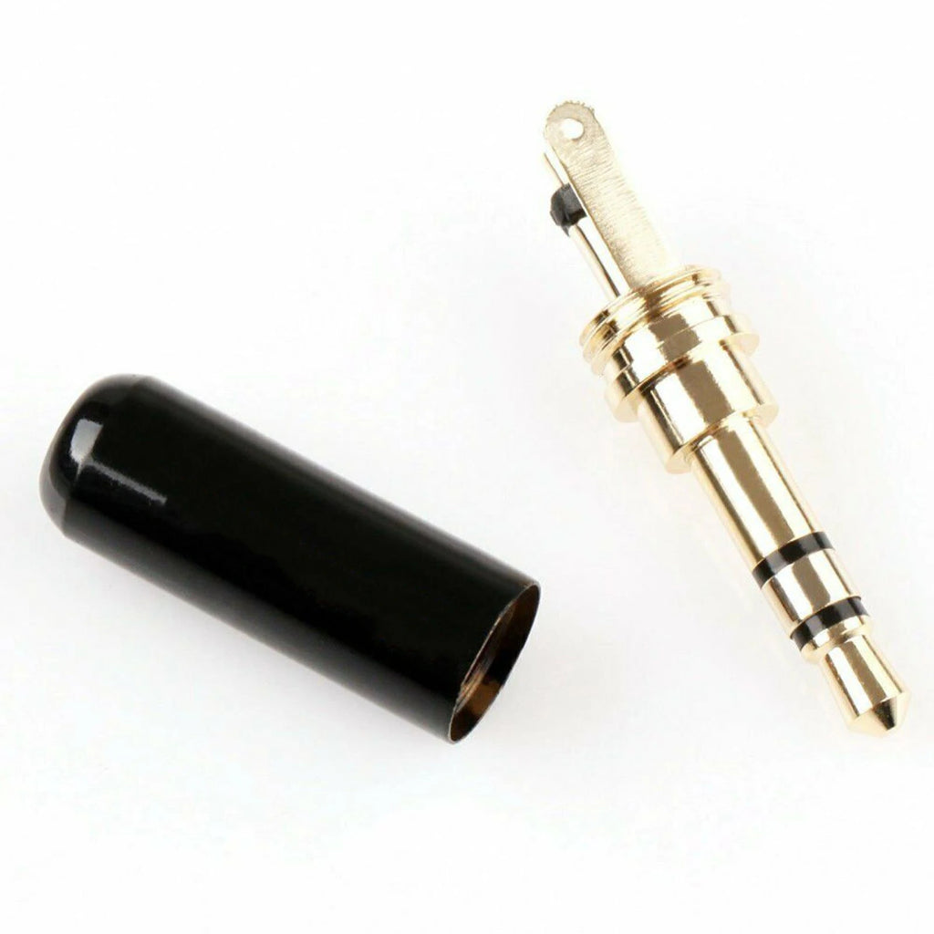 Gold Plated Copper Male Stereo Mini Jack Plug Soldering Headphone