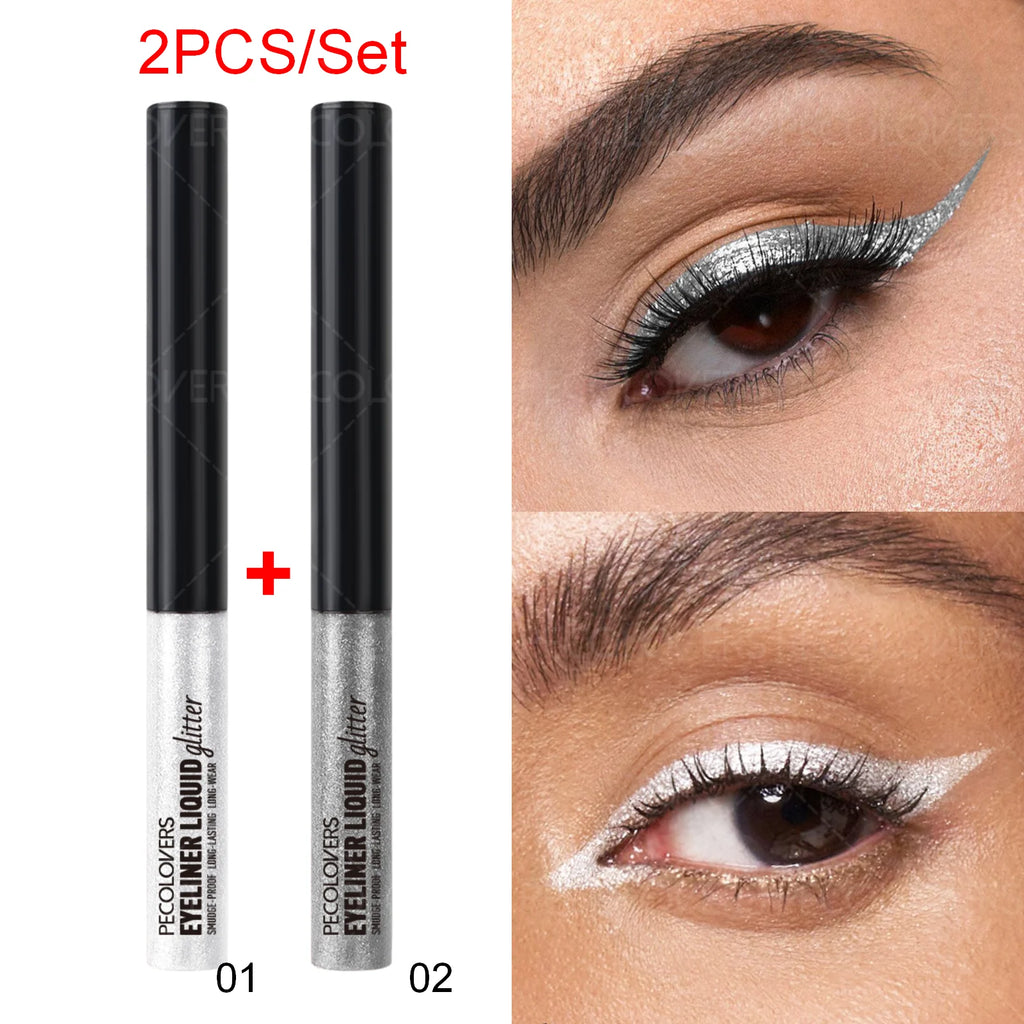Golden Sparkle Two Shimmering Eyeliner Eyeshadow Waterproof