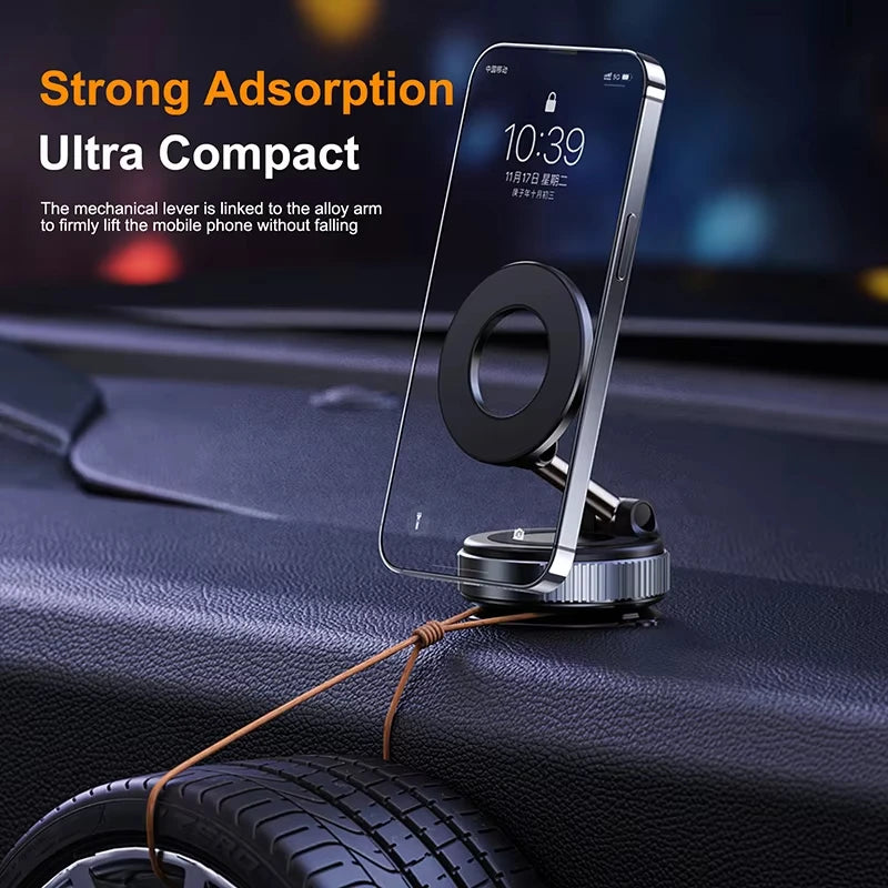 Vacuum Magnet Phone Bracket Multi-angles Adjustment Strong Magnetic Suck Design Foldable Car Holder For Navigation Stand Zpaxo
