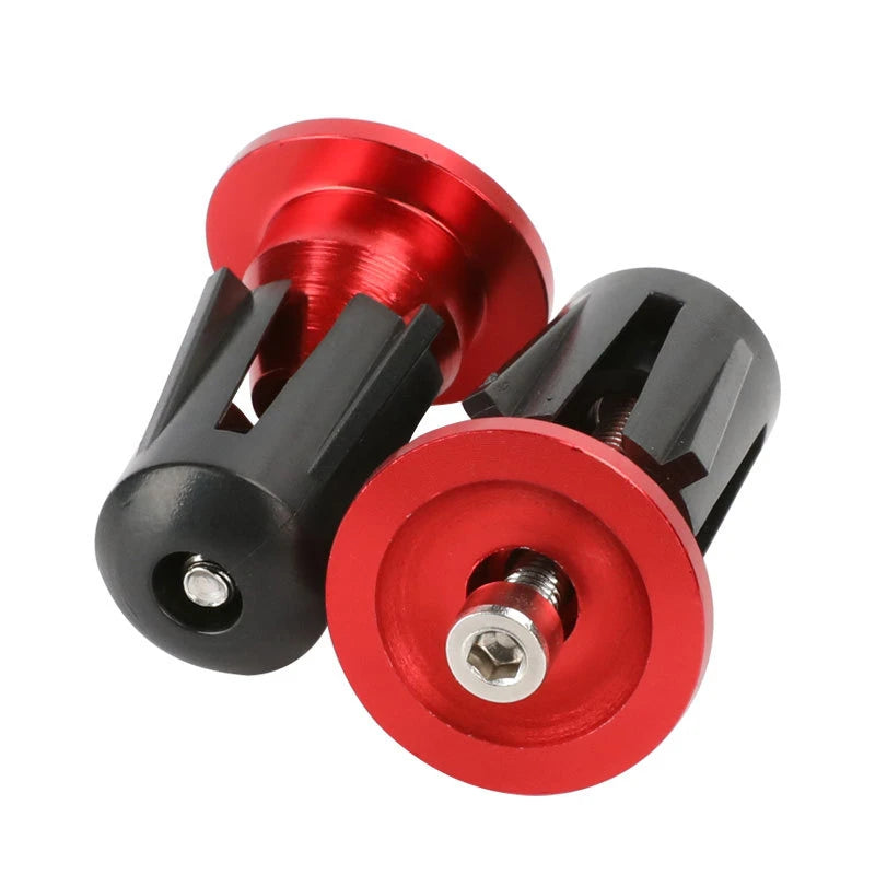 1 Pair Bicycle Handle Bar Cap End Plugs Aluminum Handlebar Stopper 6 Colors Handlebar Cap Plugs Bicycle Accessories Zpaxo red