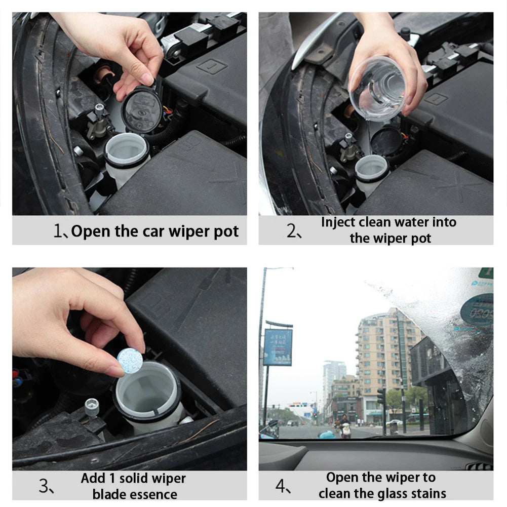 500- Car Windscreen Solid Cleaner Effervescent Tablet Auto Dust Wiper