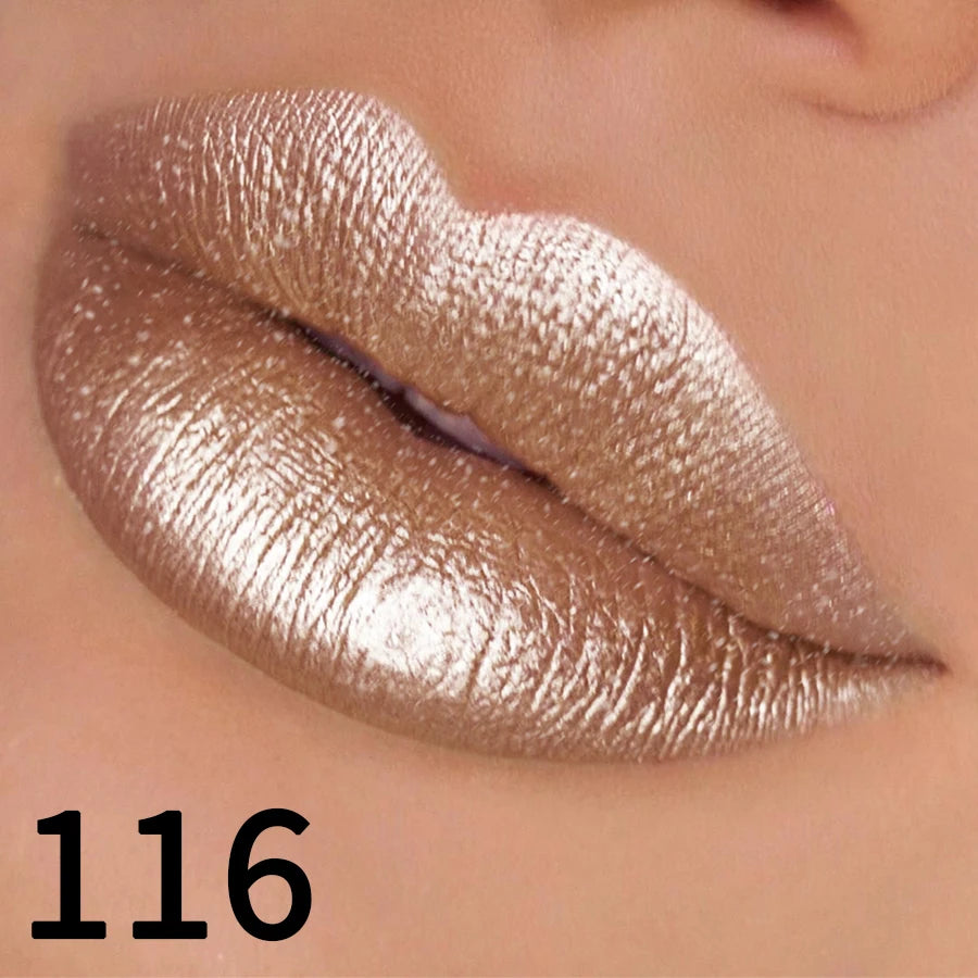 19 Colors Glitter Lipstick Hydrating Red Pink Sparkling Shine Lip Zpaxo 116