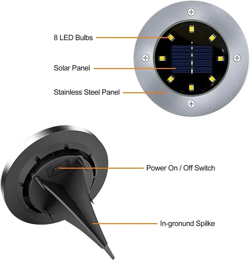 IP65 Solar LED Ground Lights – Garden Path & Driveway Deck
