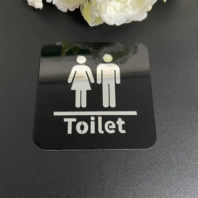 3.94-inch Acrylic Toilet Sign For Men And Women, Bathroom Identification, Round And Square Toilet Mirror Decals For Home Decor. Zpaxo A4