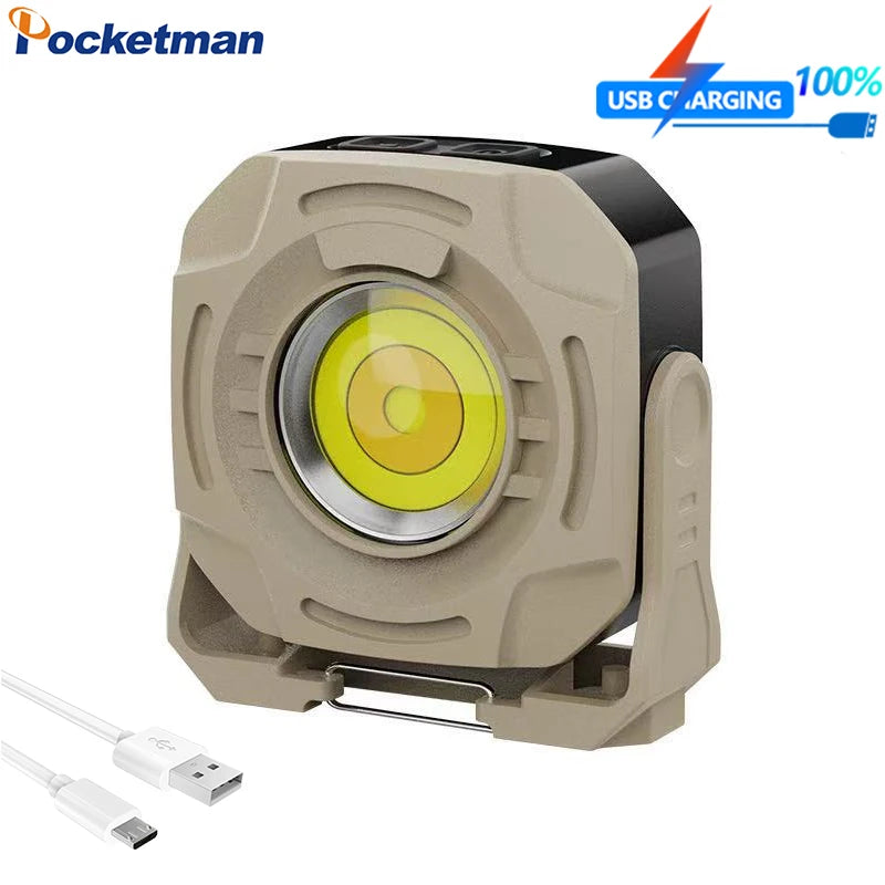 POCKETMAN Mini COB Keychain Flashlight – 6 Modes USB Rechargeable