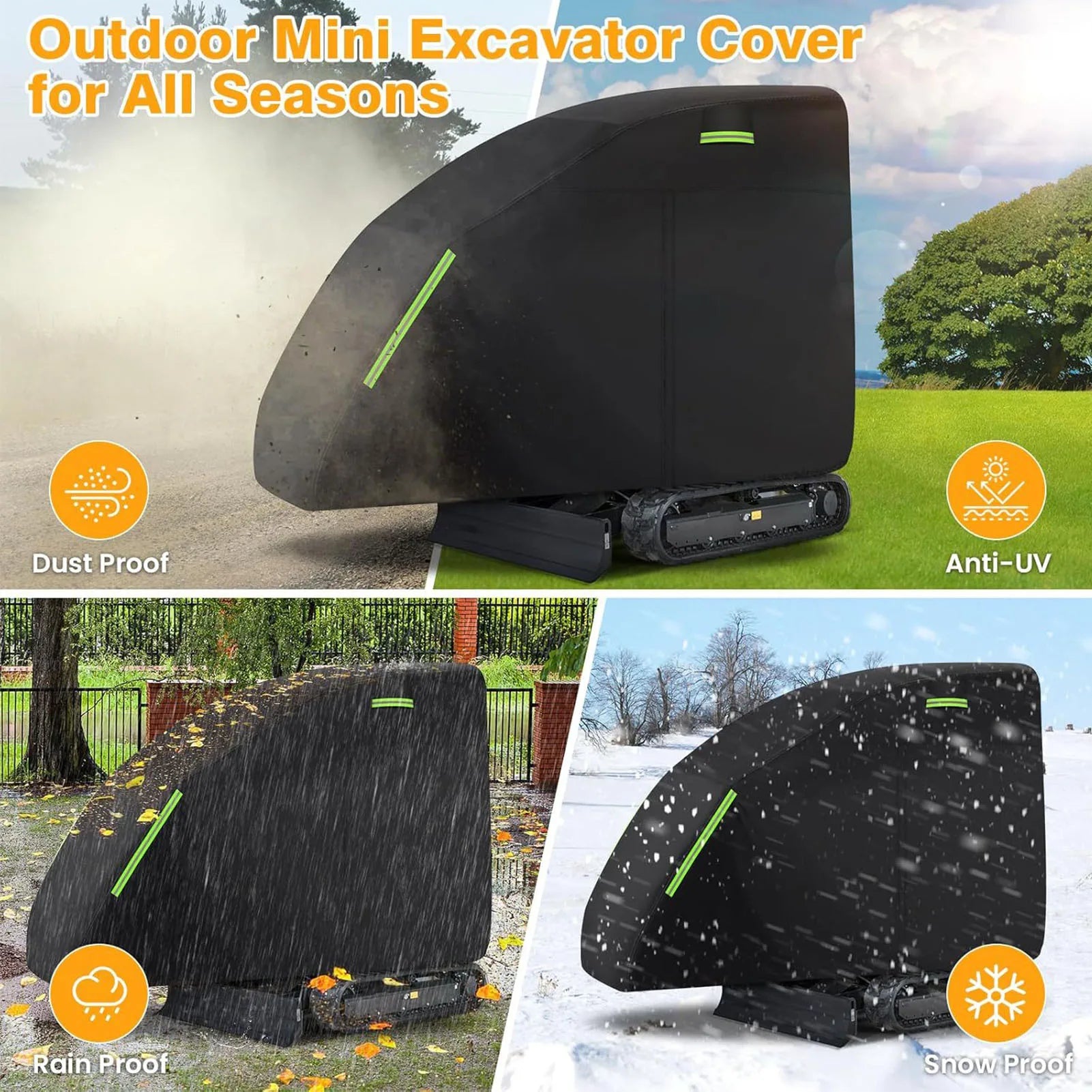 Mini Excavator Cover Fit Bobcat E20 1760-3530lbs Water Proof 210D