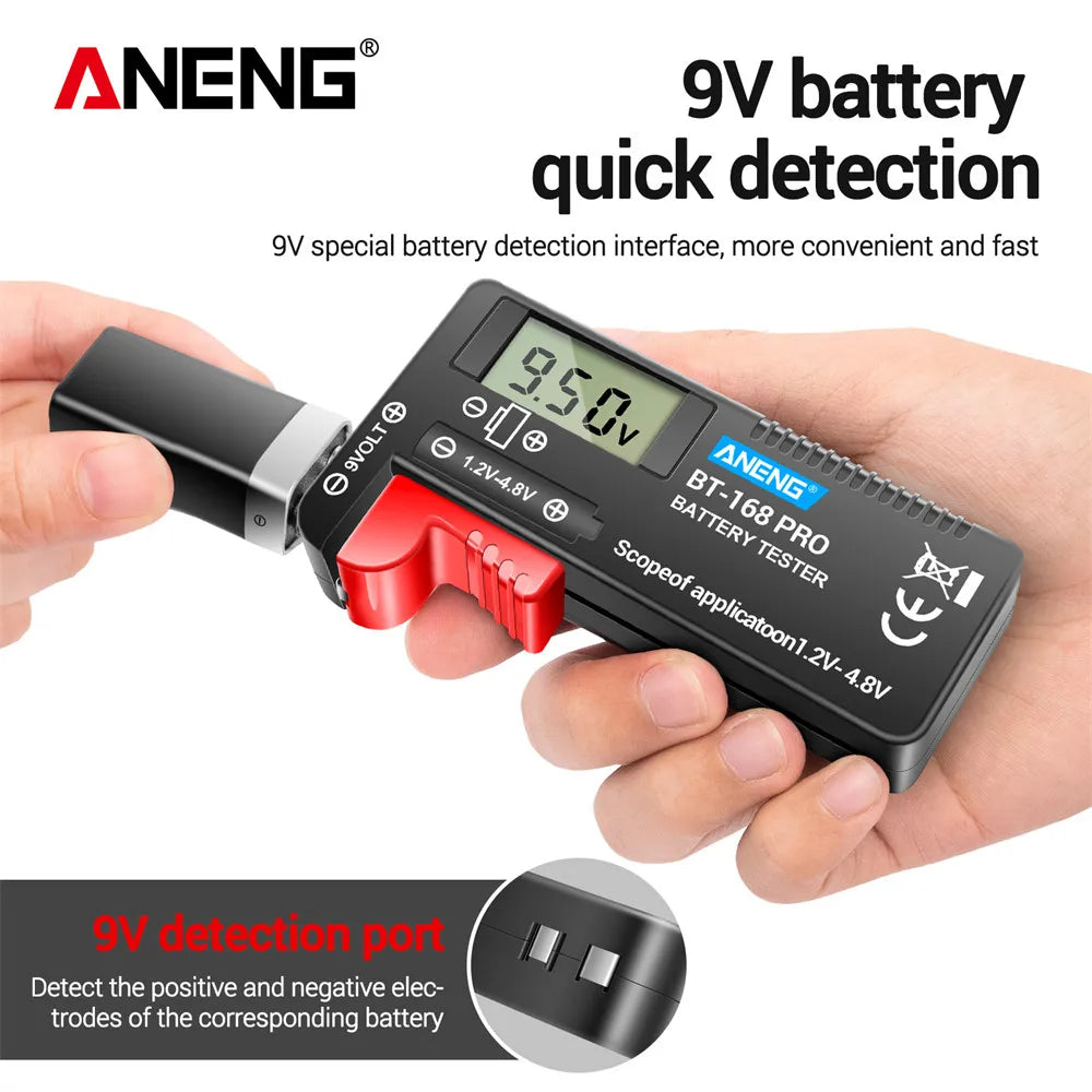 ANENG BT-168 Battery Testers Capacity Checkered Load Analyzer 9V AAA