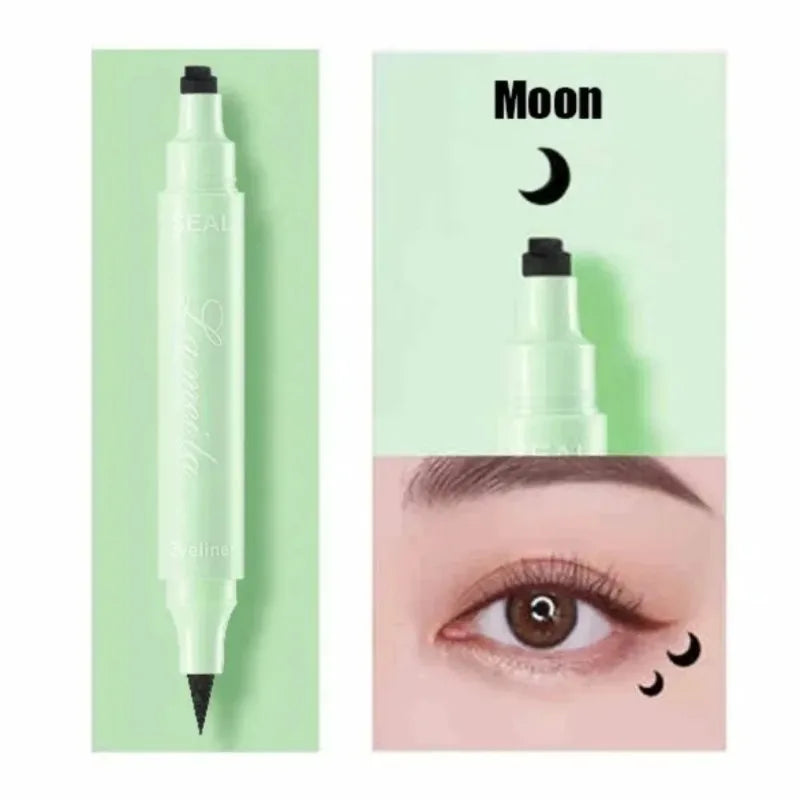 1 Black Eyeliner Stamp Waterproof Sweat-proof Dual-ended Liquid Quick Zpaxo G-07 Moon