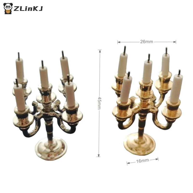 ▶1:12 Dollhouse Candle Holder Miniature Candlestick Doll Accessories Playing House Scene Model Photo Props Kidds Toy Gift Zpaxo