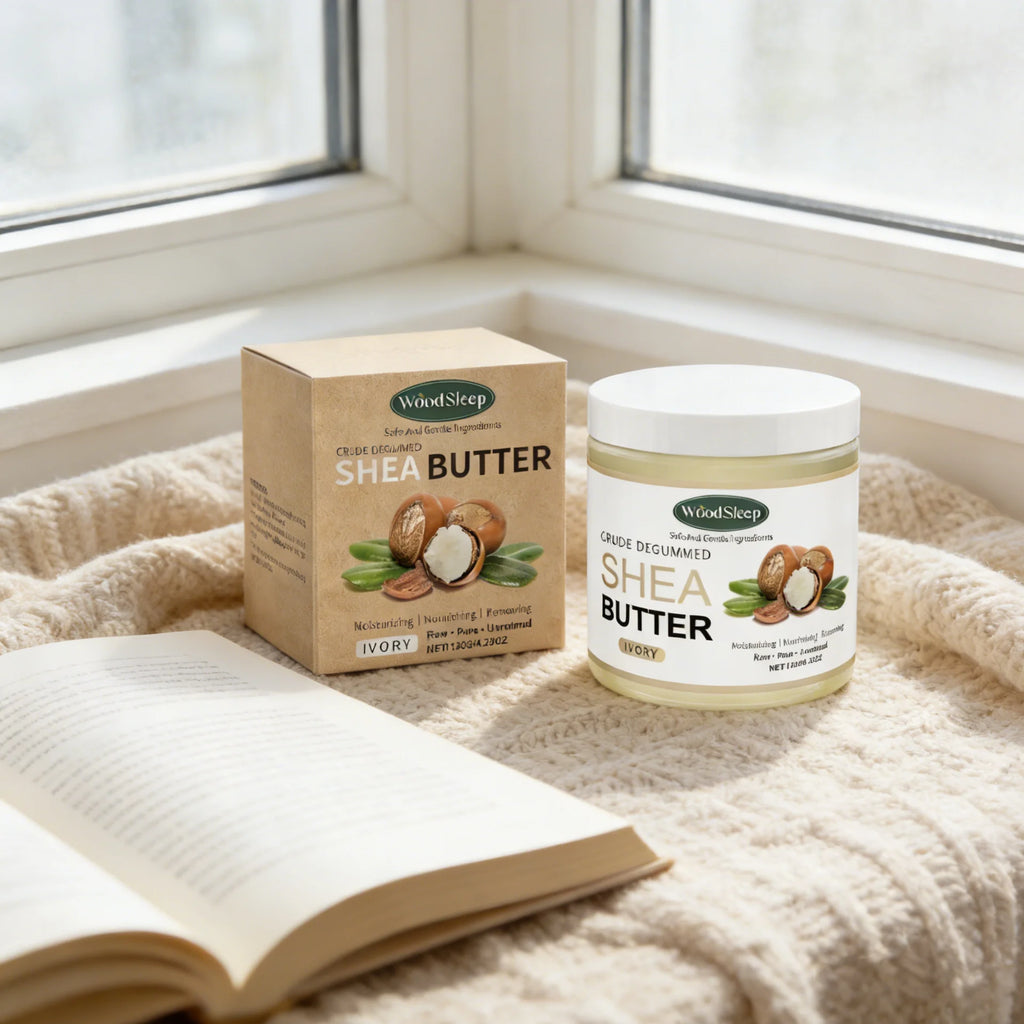 WOODSLEEP Pure Shea Butter Cream – Face & Body Moisturizer Shea Butter Moisturizer Zpaxo