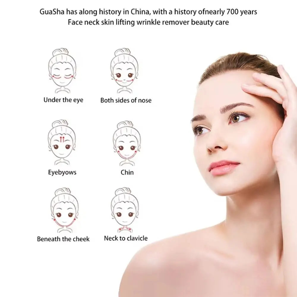 Stainless Steel Gua Sha Scraper Heart Shape Universal Face Massager Zpaxo