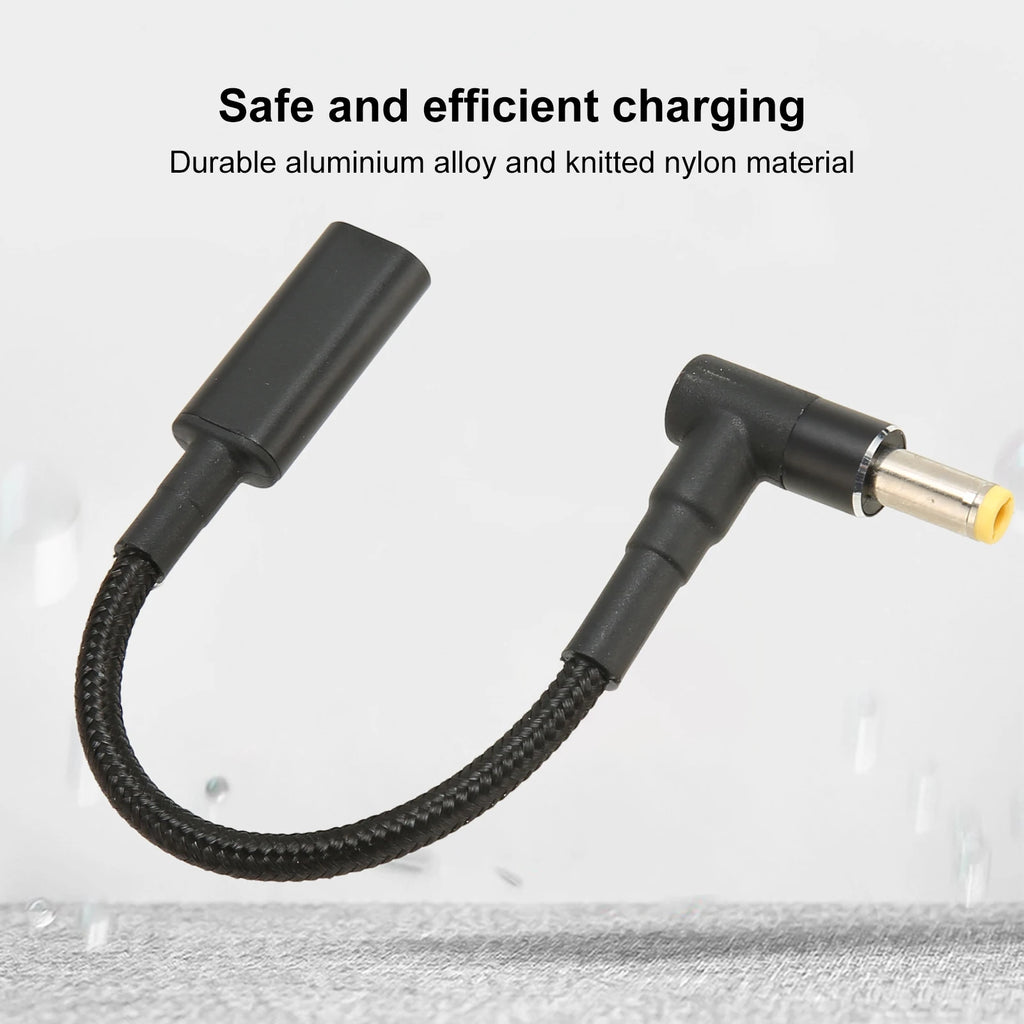 Type C PD Power Adapter USB C to DC 5.5x2.5mm Adapter Nylon Knitted 100W Dual Chip Safe USB C Female to Male Adapter for Laptop Zpaxo