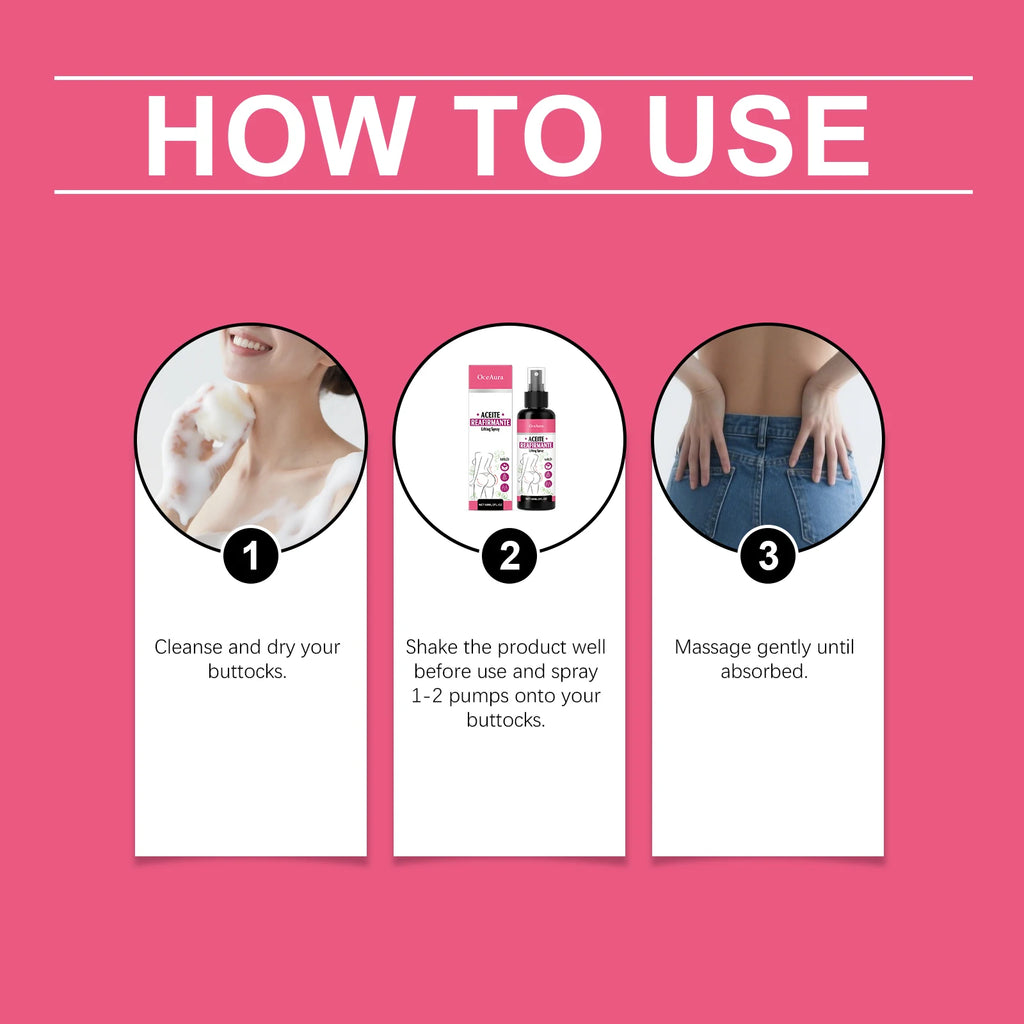 Firming Buttocks Skin Care Spray Enhance Buttock Contours Gently Massage Fuller Smooth, Moisturized Soft Refreshing Skin Care Zpaxo