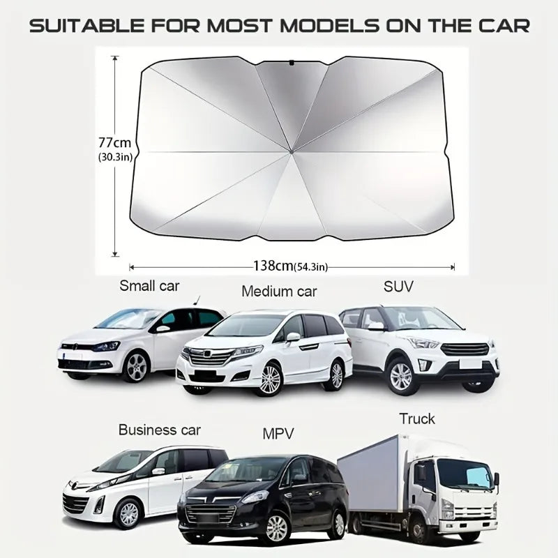 Portable Foldable Car Windshield Sunshade Blocks UV Heat Keeps