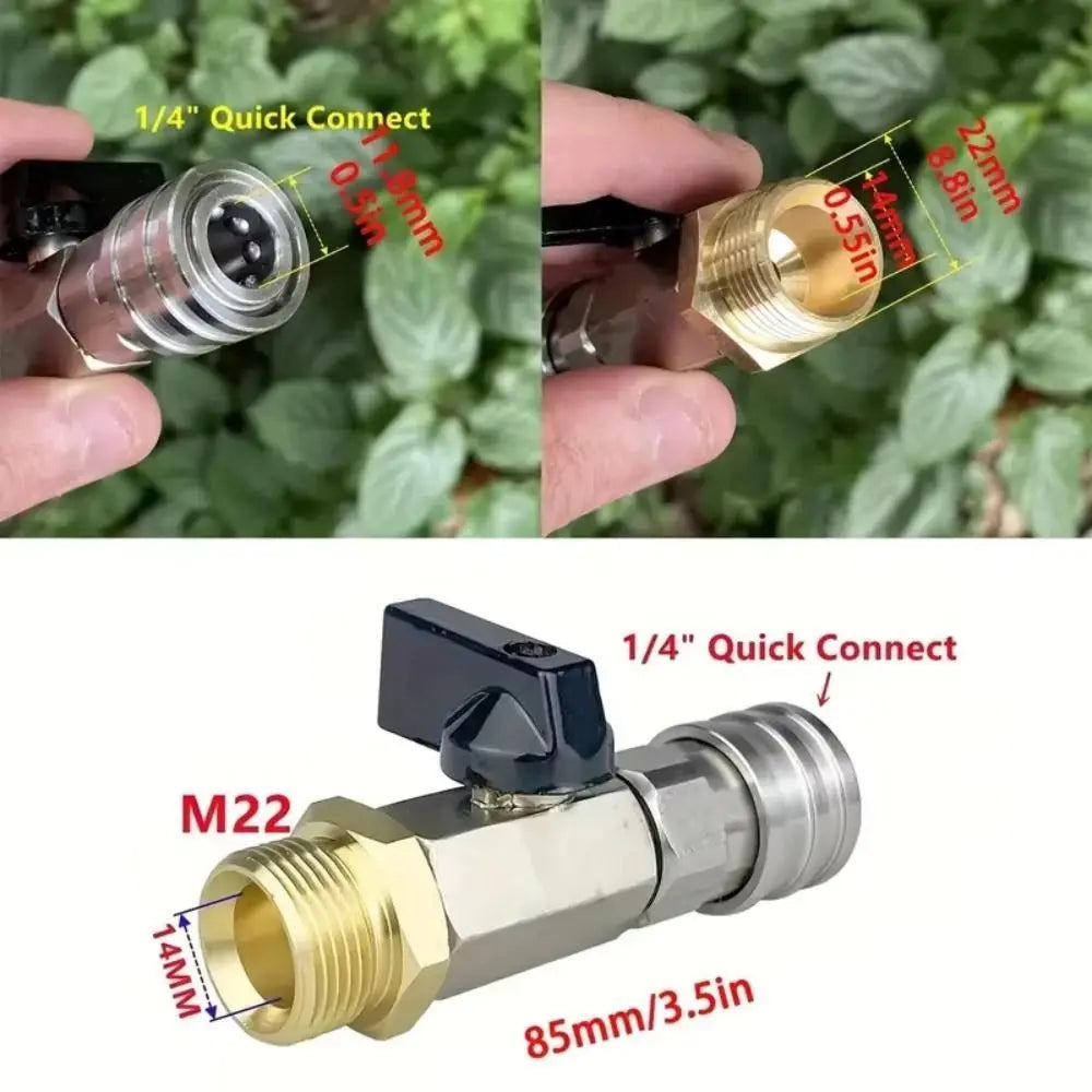 Water Flow Control Pressure Washer Ball Valve Brass Material 1 Hose Zpaxo
