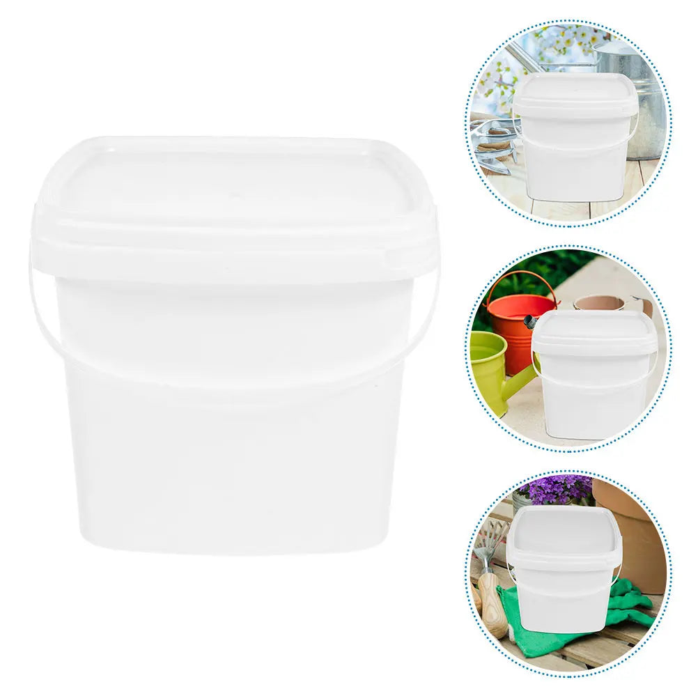 Plastic Bucket Handle Lid Reusable Water Container Portable Packaging