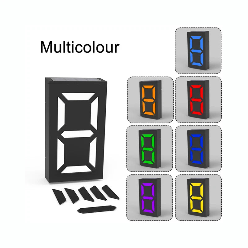 Solar LED Lights Outdoor Transform House DIY Door 0-9 Number Lamp RGB Zpaxo RGB 1PCS