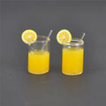 ▶2Pcs Mini Lemon Water Cup 1:12 Dollhouse Accessories Toy Zpaxo 2Pcs