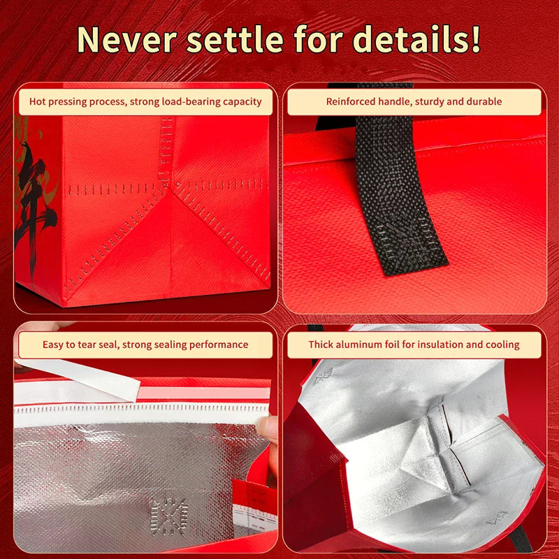 Chinese Year Non-woven Aluminum Foil Thermal Bag Handheld Zpaxo