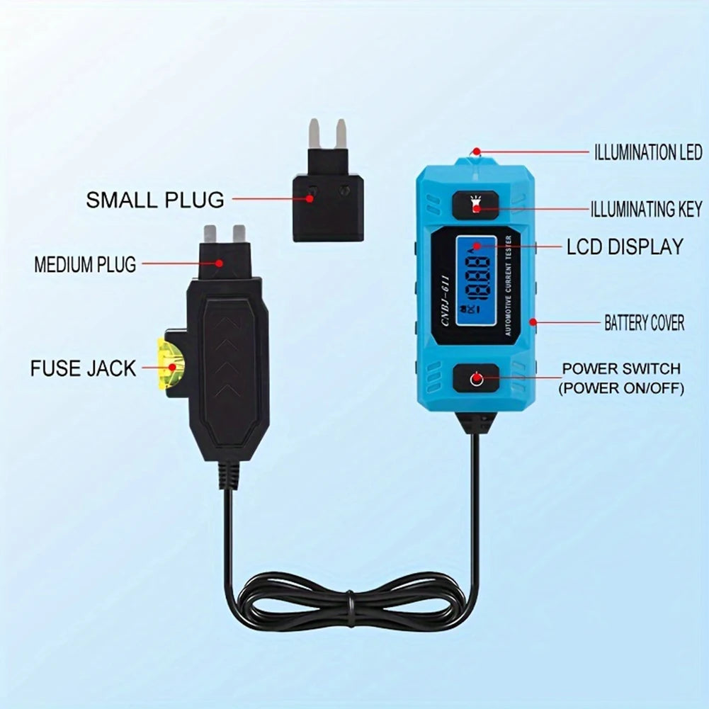 Automotive Fuse Current Tester Max 48V Testing Tool Blade Circuit