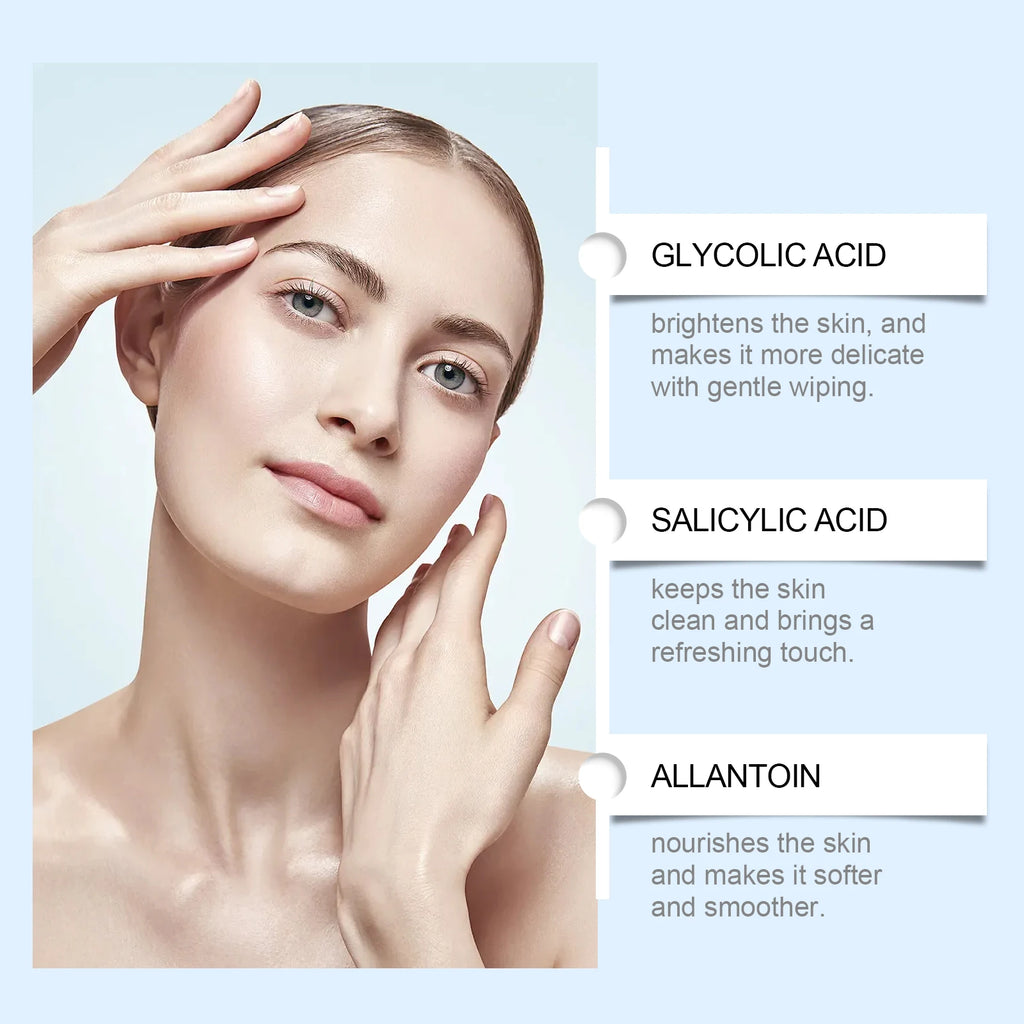 Glycolic Acid Exfoliating Pads - Gentle Peel Pads For Face, Brightening & Smoothing Skin With Salicylic Acid Zpaxo