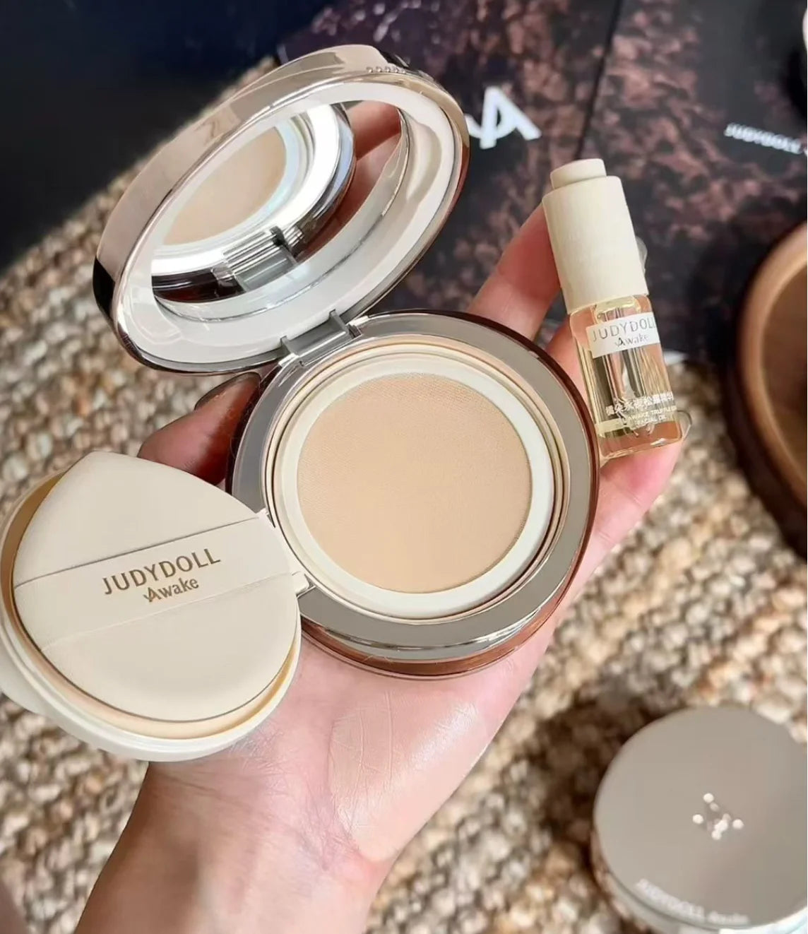 JUDYDOLL Awake Uv Defense Cushion Spf50 Foundation Truffle Essence Zpaxo