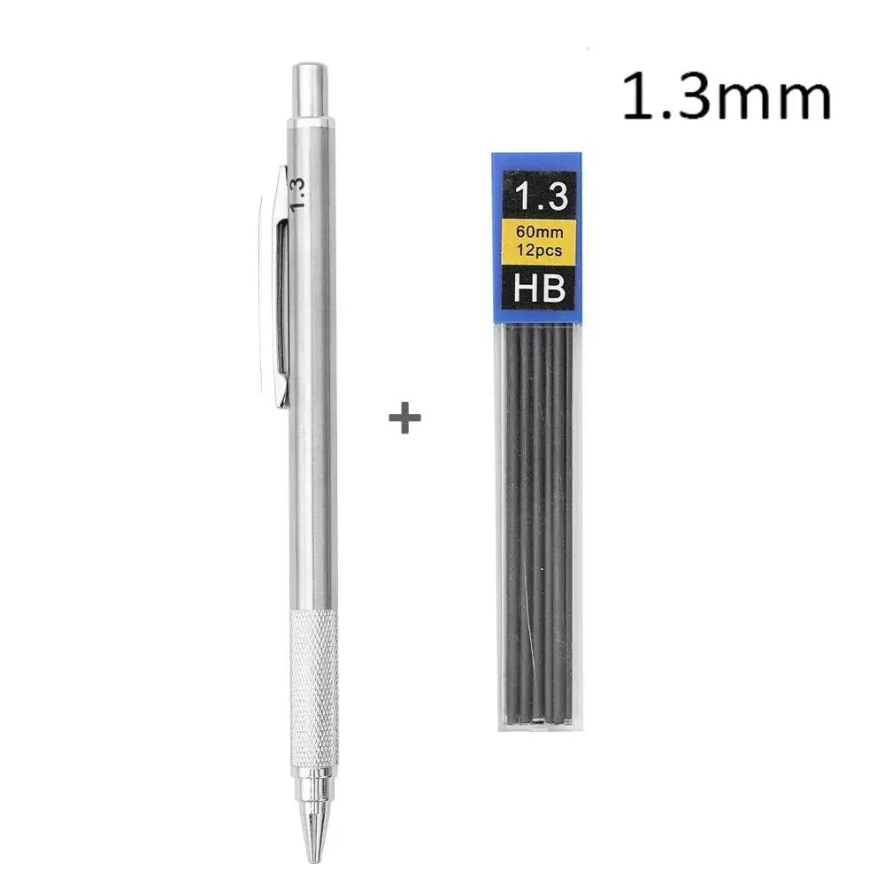 0 3 5 7 9 1 Metal Mechanical Pencil 2B HB Lead Art Sketch Drawing Zpaxo 1Pc 1.3mm Pencil