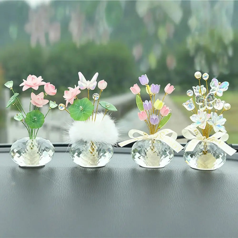 Creative Mini Crystal Glass Flowers Lotus Shaped Realistic Flower Zpaxo