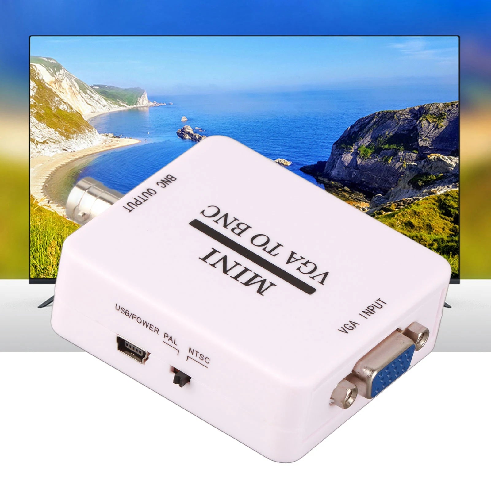 Mini HD VGA BNC 1920 X 1080 USB Video Converter HDTV Monitors TVs