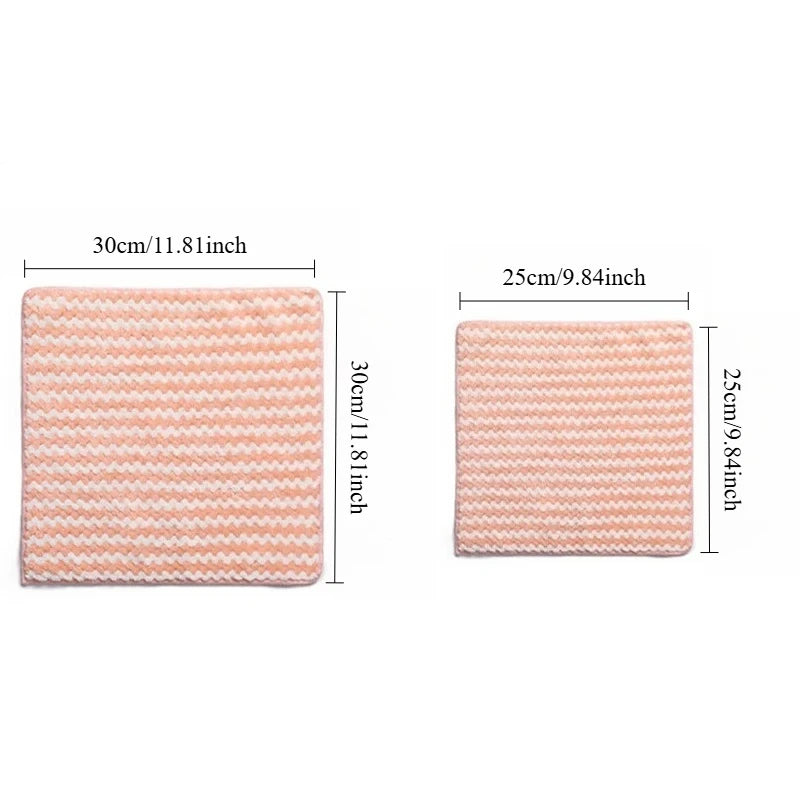 5 Reusable Microfiber Dish Cloths Absorbent Non-stick Oil Kitchen