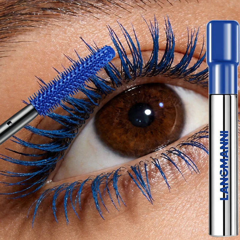 New 8 Colors Waterproof Mascara Lengthens Eyelashes Extension Makeup Durable Thick and Curly Silk Fiber Mascara for Festival Zpaxo
