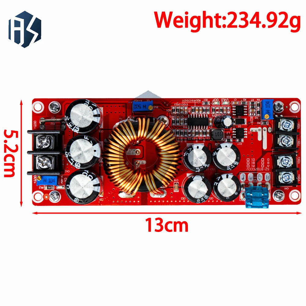 1200W 20A High Power DC-DC Boost Converter 8-60V to 12-83V Voltage Regulator for Solar Panel EV Power Supply Zpaxo