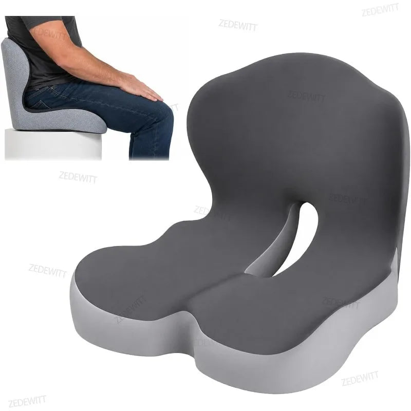 Memory Foam Lumbar Support Cushion – Car & Office Chair