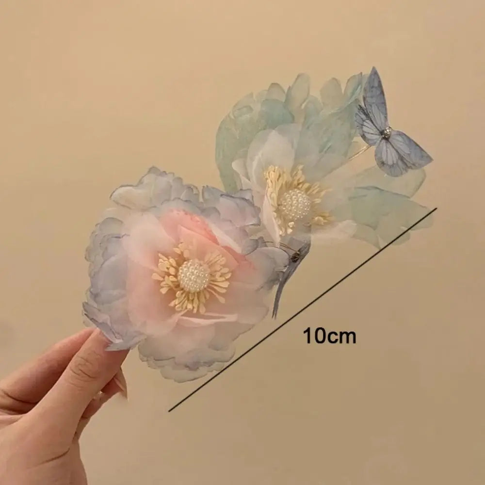 Elegant Plastic Flower Hair Clip Romantic Side Hairgrips Butterfly Zpaxo