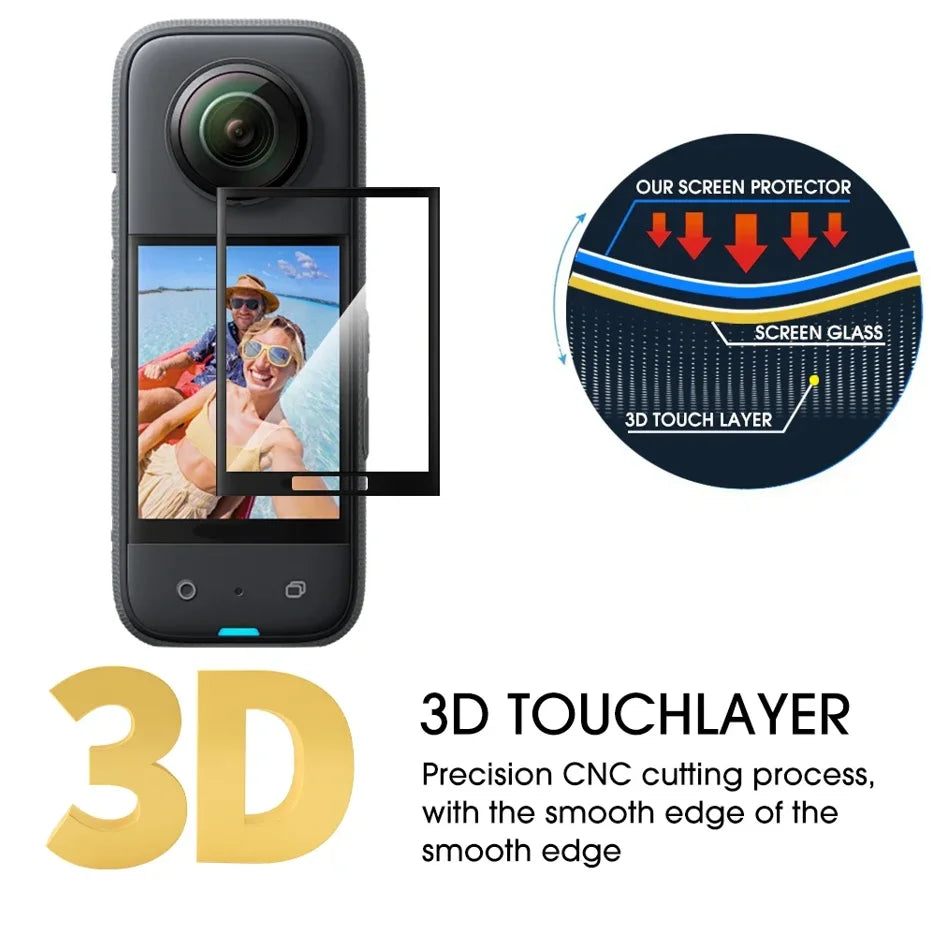 Insta360 X4/X5 Tempered Screen Protector – 9H HD Film 1–5 Pack Camera Screen Protector Zpaxo