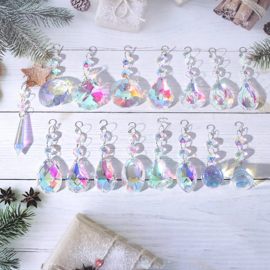 Crystal Suncatcher Pendant 9cm – AB Rainbow Glass Prism Decor