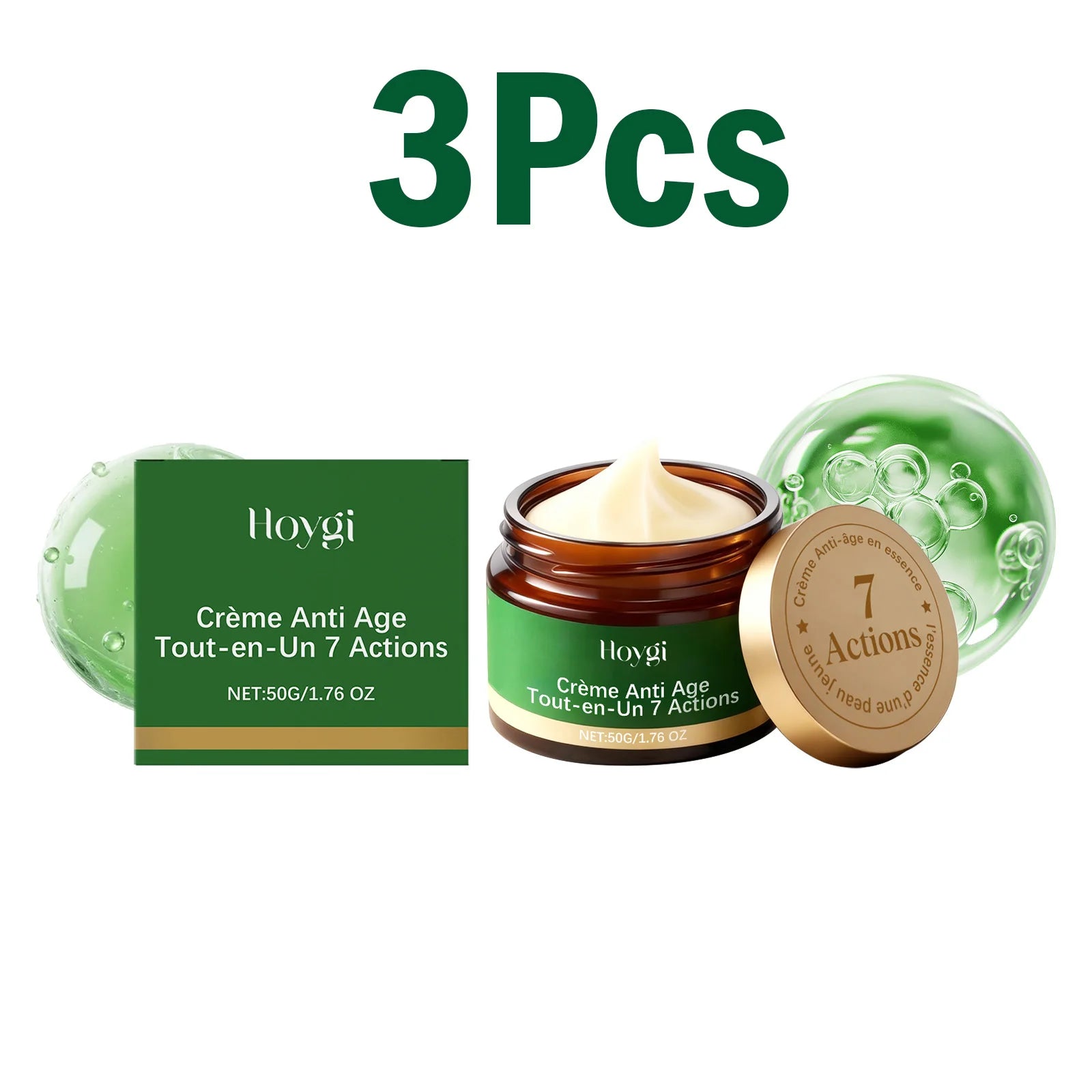 Hoygi 7-in-1 Anti-Aging Face Cream – Firm, Brighten & Hydrate Anti-Aging Face Cream Zpaxo 3 x 50g Boxed