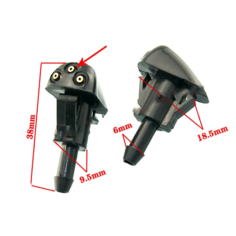 Universal Car Windshield Wiper Washer Spray Nozzle 3Holes Nozzles