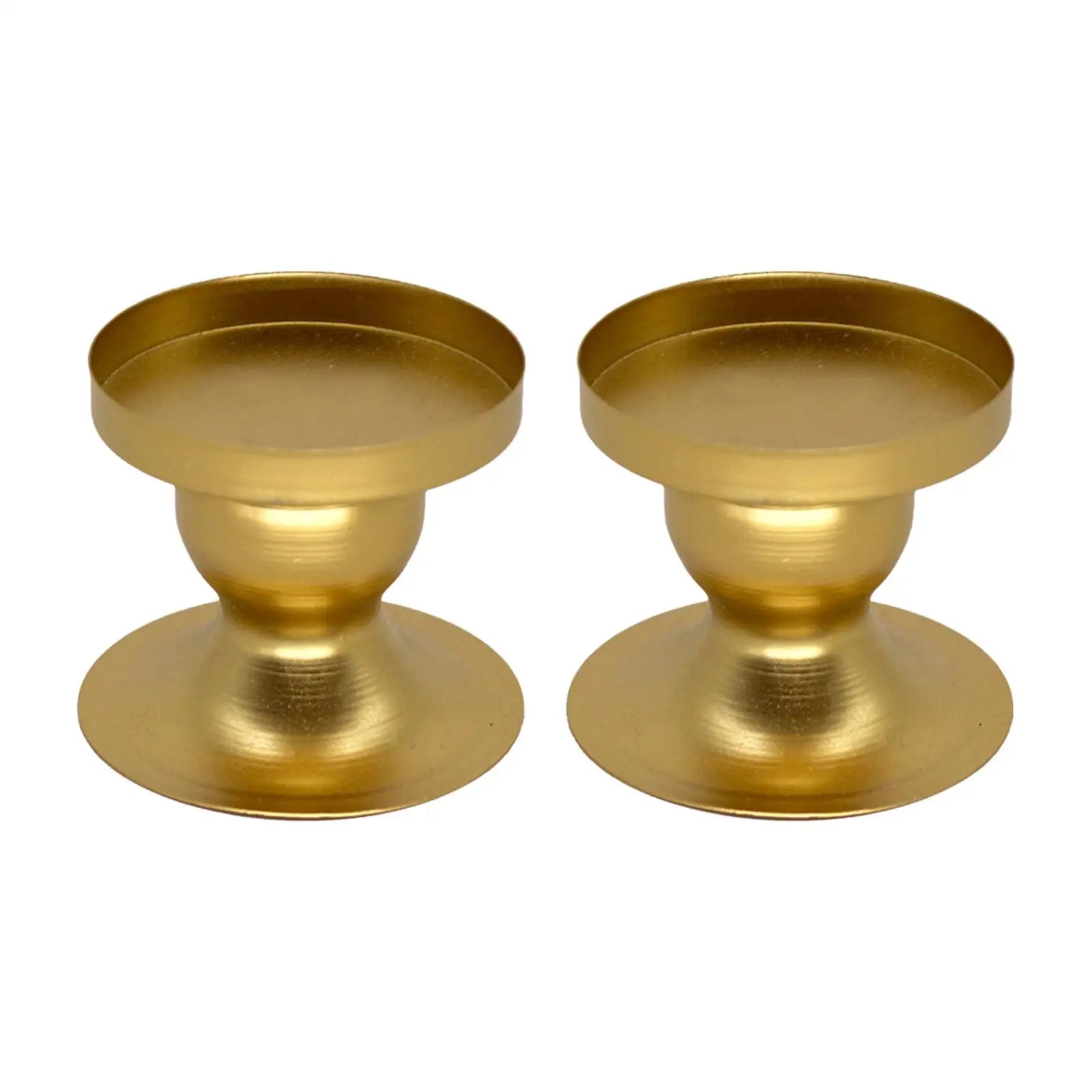 2Pcs Pillar Candle Candlestick Holder Metal Structure 2.4inch Tall Candlelight Holder Table Ornament for Fireplace Decor Zpaxo Default Title