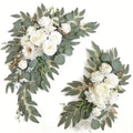 White Faux Arch Flower 2 Wedding Welcome Signs Floral Swag Reception