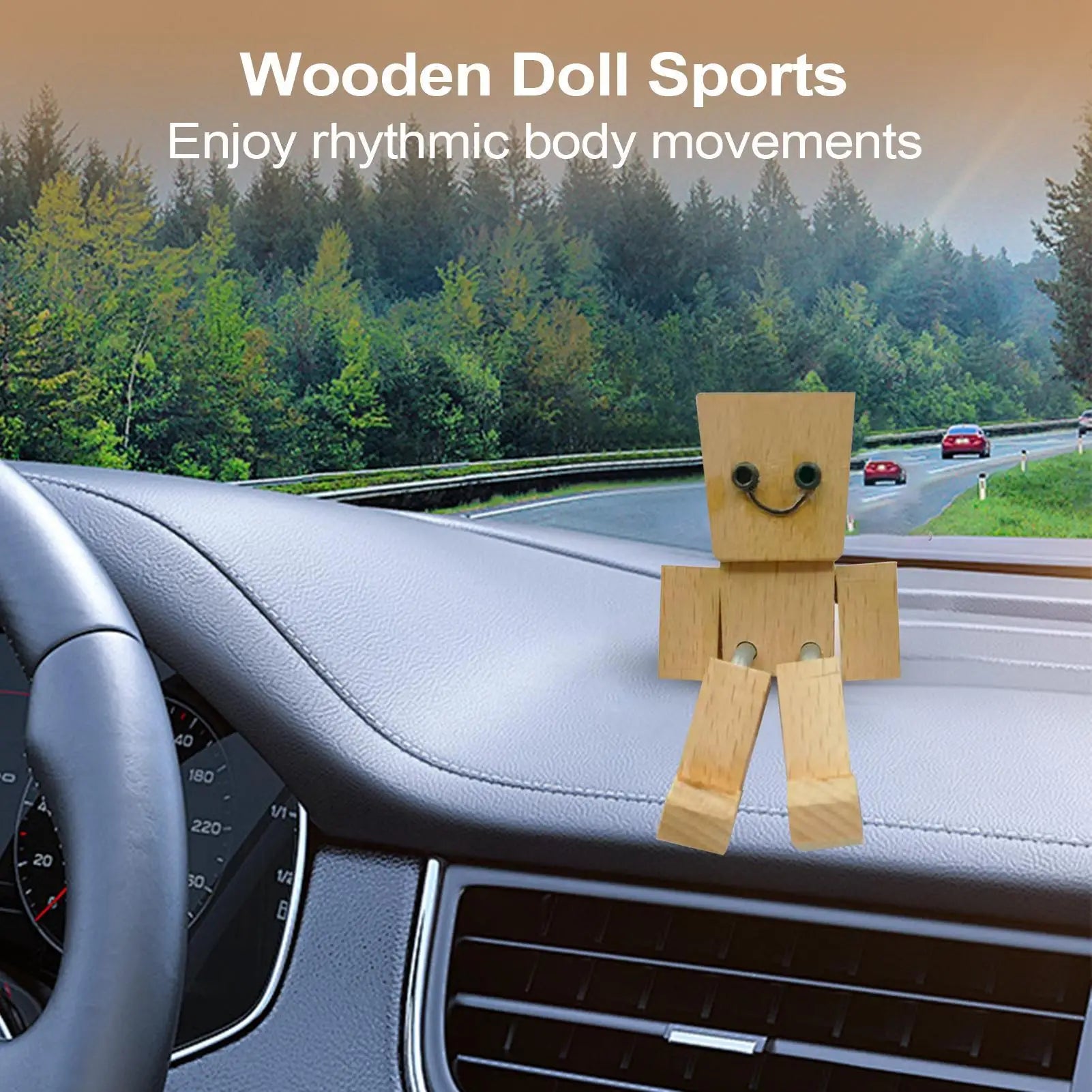 Shaking Legs Wooden Man Movable Joint Figure Desktop Decor Toy