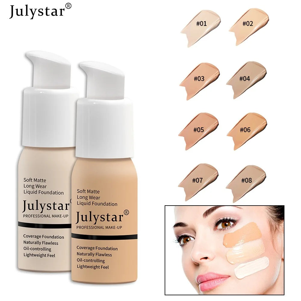 New Long Lasting Liquid Foundation Waterproof Oil Control Full Coverage Concealer Brighten Matte Moisturizing Primer Makeup Base Zpaxo
