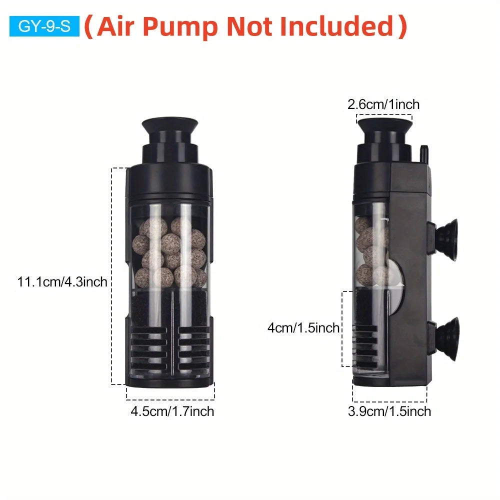 Compact Wall-mounted Bio Sponge Filter Quiet Efficient Aquariums Fish