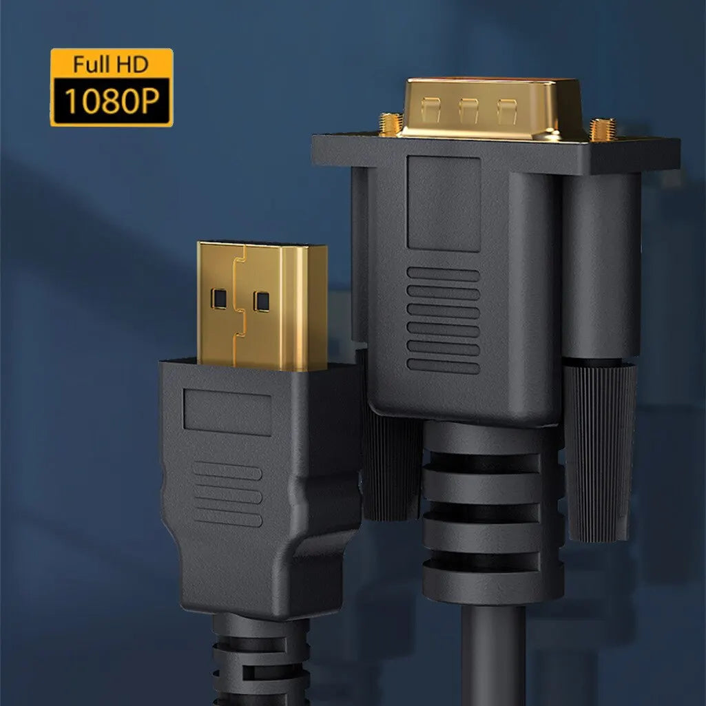 HDTV Male VGA 1080P 60Hz HD Compatible Cable Adapter Digital Analog Zpaxo