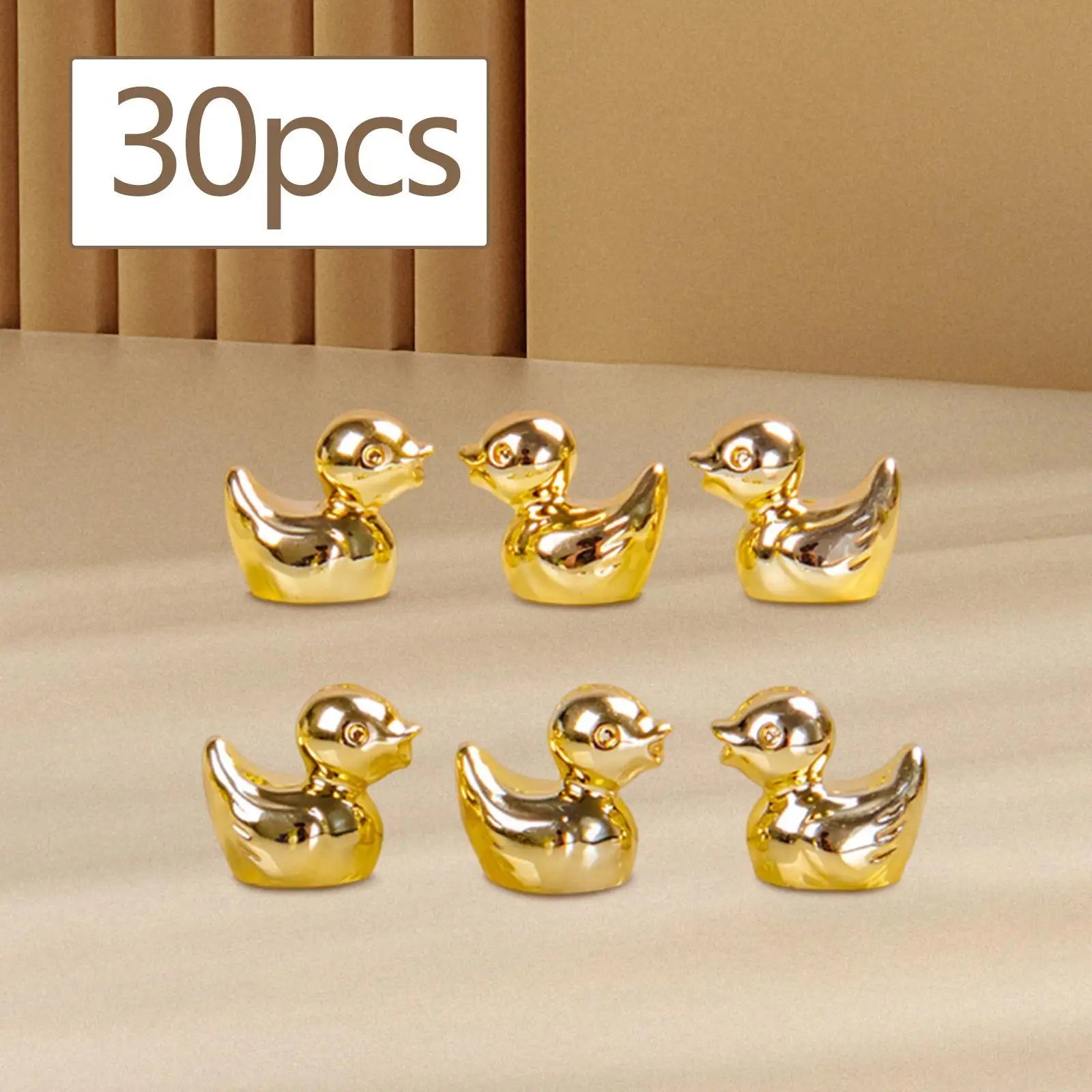 Cute Gold Duck Resin Figurine Small Animal Sculpture Decorative Fairy Zpaxo