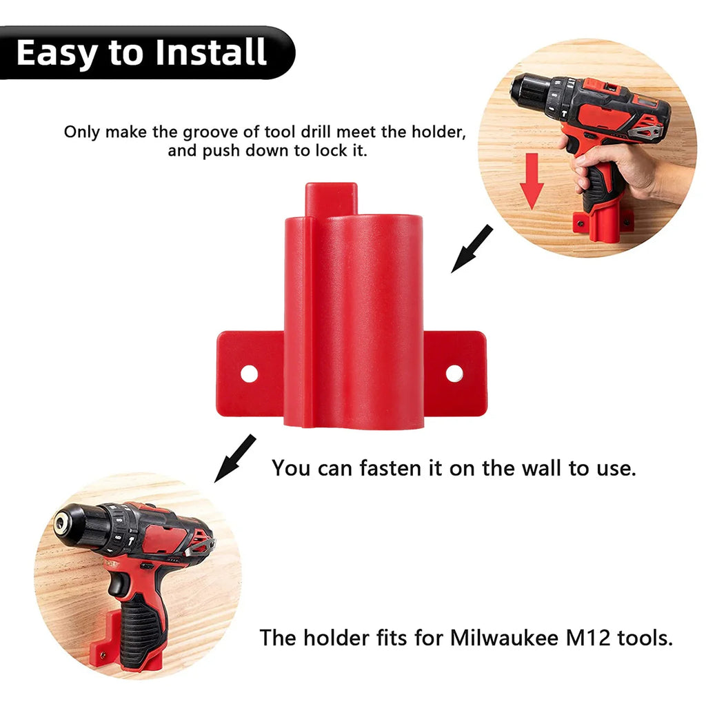 8/4 Packs Tools Power Battery Mounts Storage for Milwaukee M12 12V Holder Drill Tools Holder Wall Mount Storage Bracket Base Zpaxo